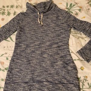 EUC Heathered Navy Cowlneck Sweater